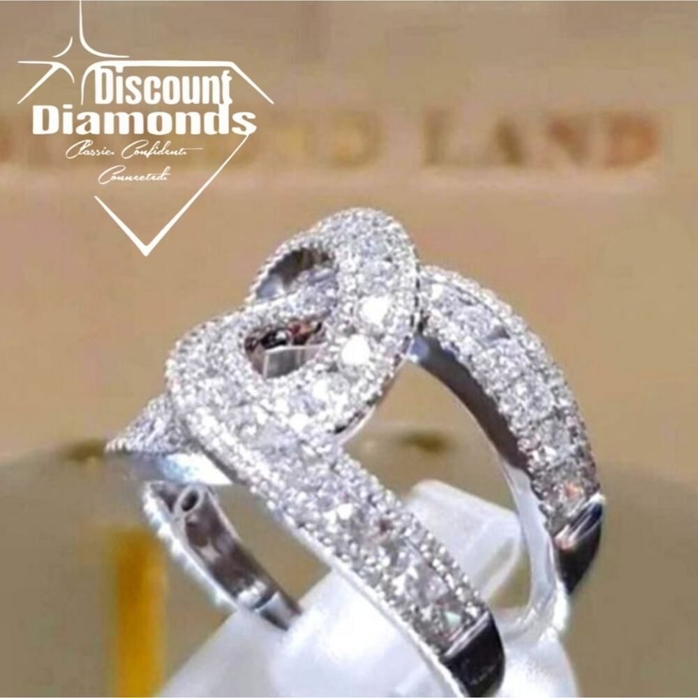 Clear White Sapphire Cocktail Ring on 925 Sterling Silver